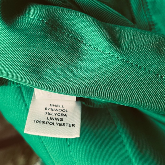 DVF Diane Von Furstenberg Green Wool Trousers High Waist Crop Wide Leg Pants 6 - Picture 6 of 14